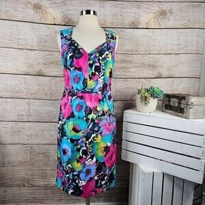 Evan Picone Black‎ Label Watercolor Floral Dress Size 2